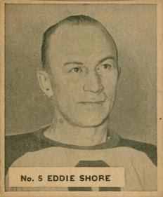 1937-38 World Wide Gum (V356) #5 Eddie Shore Front