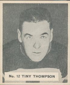 1937-38 World Wide Gum (V356) #12 Tiny Thompson Front