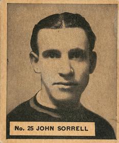 1937-38 World Wide Gum (V356) #25 John Sorrell Front