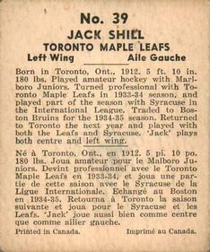 1937-38 World Wide Gum (V356) #39 Jack Shill Back