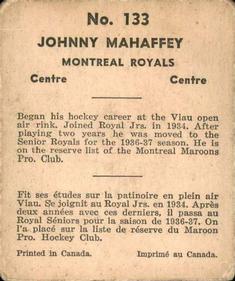 1937-38 World Wide Gum (V356) #133 Johnny Mahaffy Back