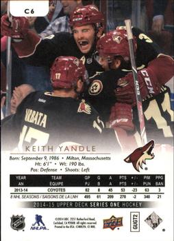 2014-15 Upper Deck - UD Canvas #C6 Keith Yandle Back