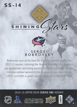 2014-15 Upper Deck - Shining Stars #SS-14 Sergei Bobrovsky Back