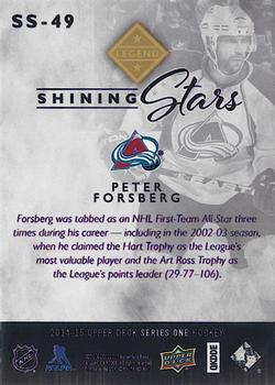 2014-15 Upper Deck - Shining Stars Royal Blue #SS-49 Peter Forsberg Back