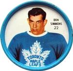 1962-63 Shirriff Coins #22 Don Simmons Front