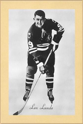 1944-64 Bee Hive Hockey Photos (Group 2) #NNO Len Lunde Front