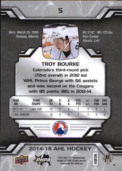 2014-15 Upper Deck AHL #5 Troy Bourke Back