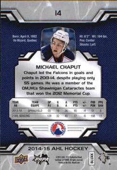 2014-15 Upper Deck AHL #14 Michael Chaput Back