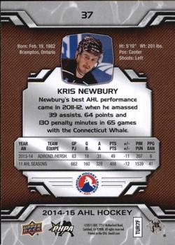 2014-15 Upper Deck AHL #37 Kris Newbury Back