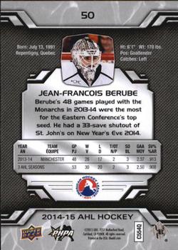 2014-15 Upper Deck AHL #50 Jean-Francois Berube Back