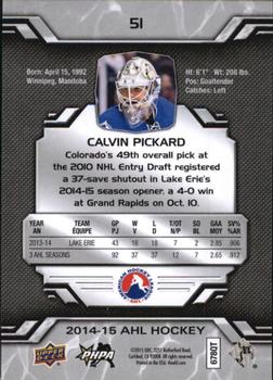 2014-15 Upper Deck AHL #51 Calvin Pickard Back