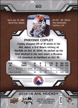 2014-15 Upper Deck AHL #60 Pheonix Copley Back