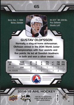 2014-15 Upper Deck AHL #65 Gustav Olofsson Back