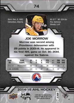 2014-15 Upper Deck AHL #74 Joe Morrow Back