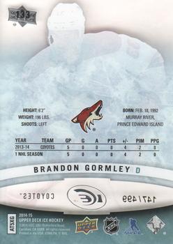 2014-15 Upper Deck Ice #133 Brandon Gormley Back
