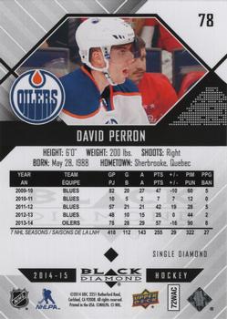 2014-15 Upper Deck Black Diamond - Orange #78 David Perron Back