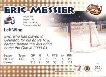 2002-03 Pacific Crown Royale - 2002-03 Pacific Complete #329 Eric Messier Back