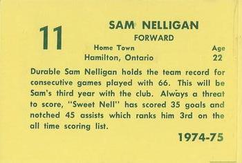 1974-75 Sioux City Musketeers (USHL) #4 Sam Nelligan Back