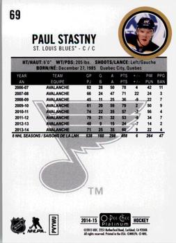 2014-15 O-Pee-Chee Platinum #69 Paul Stastny Back