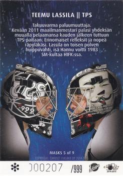 2014-15 Cardset Finland - Masks Limited Special Edition #MASKS5 Teemu Lassila Back