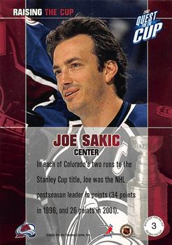 2002-03 Pacific Quest for the Cup - Raising the Cup #3 Joe Sakic Back