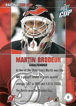 2002-03 Pacific Quest for the Cup - Raising the Cup #9 Martin Brodeur Back