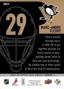 2008-09 Upper Deck - Masked Men #MM19 Marc-Andre Fleury  Back