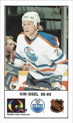 1988-89 Edmonton Oilers Action Magazine Tenth Anniversary Commemerative #155 Kim Issel Front
