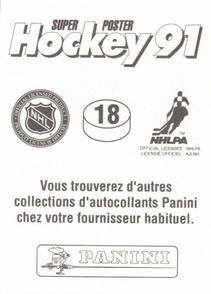 1990-91 Panini Team Stickers Edmonton Oilers #18 Eldon Reddick Back