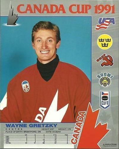 1991 JL Productions Canada Cup 1991 #NNO Wayne Gretzky Back