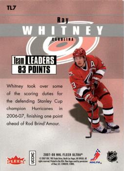 2007-08 Ultra - Team Leaders #TL7 Ray Whitney  Back