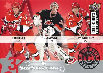 2009-10 Collector's Choice - Reserve #206 Eric Staal / Cam Ward / Ray Whitney Front