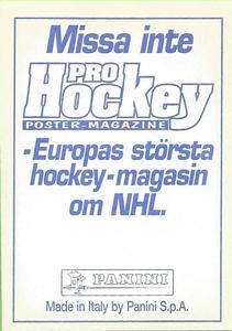1995 Panini World Hockey Championship Stickers (Finnish/Swedish) #3 Steve Duchesne Back