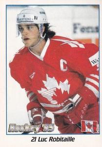 1995 Panini World Hockey Championship Stickers (Finnish/Swedish) #21 Luc Robitaille Front