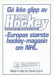1995 Panini World Hockey Championship Stickers (Finnish/Swedish) #72 Gunter Oswald Back