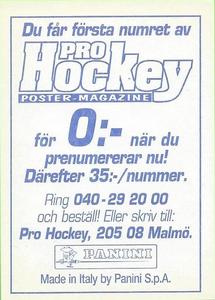 1995 Panini World Hockey Championship Stickers (Finnish/Swedish) #80 Luigi DaCorte Back