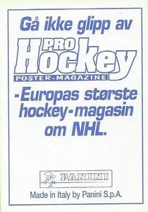 1995 Panini World Hockey Championship Stickers (Finnish/Swedish) #117 Renato Tosio Back