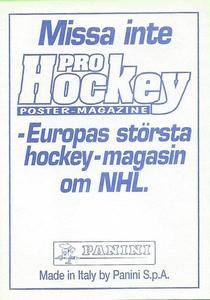 1995 Panini World Hockey Championship Stickers (Finnish/Swedish) #120 Fredy Bobillier Back
