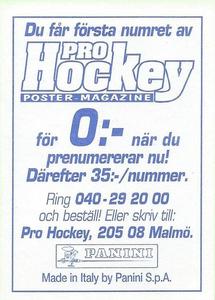 1995 Panini World Hockey Championship Stickers (Finnish/Swedish) #121 Dino Kessler Back