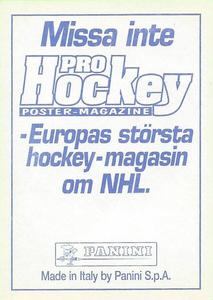 1995 Panini World Hockey Championship Stickers (Finnish/Swedish) #131 Gil Montandon Back