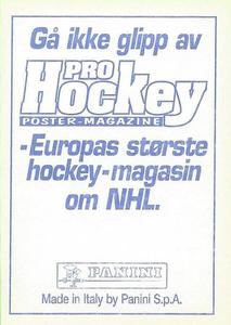1995 Panini World Hockey Championship Stickers (Finnish/Swedish) #132 Pascal Schaller Back