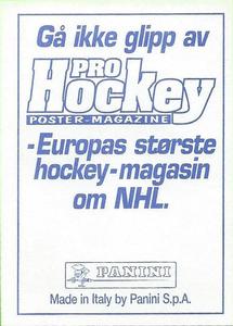 1995 Panini World Hockey Championship Stickers (Finnish/Swedish) #199 Kamil Kastak Back