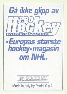 1995 Panini World Hockey Championship Stickers (Finnish/Swedish) #261 Engelbert Linder Back