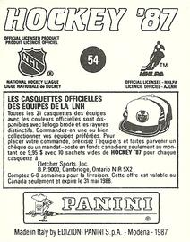 1987-88 Panini Hockey Stickers #54 Montreal Canadiens Logo Back