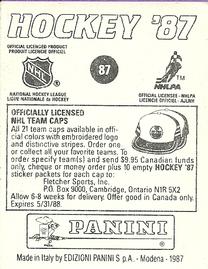 1987-88 Panini Hockey Stickers #87 Mikko Makela Back