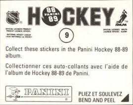 1988-89 Panini Hockey Stickers #9 Hakan Loob Back