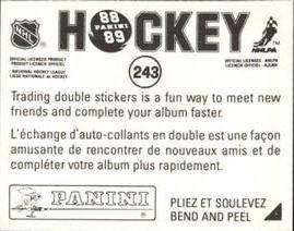 1988-89 Panini Hockey Stickers #243 Paul MacDermid Back