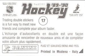 1989-90 Panini Hockey Stickers #17 Calgary Flames Action Back