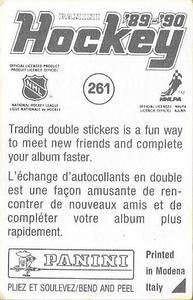 1989-90 Panini Hockey Stickers #261 Jim Korn Back