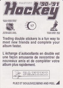 1990-91 Panini Hockey Stickers #17 Ray Bourque Back